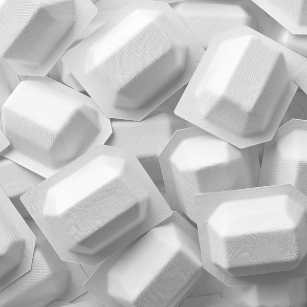 White textured octagonal packaging inserts for TENGA UNI VARIETY PACK sex toy product features