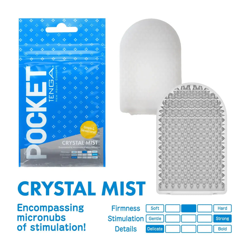 Pocket Tenga Crystal Mist sex toy with textured surface and adjustable firmness