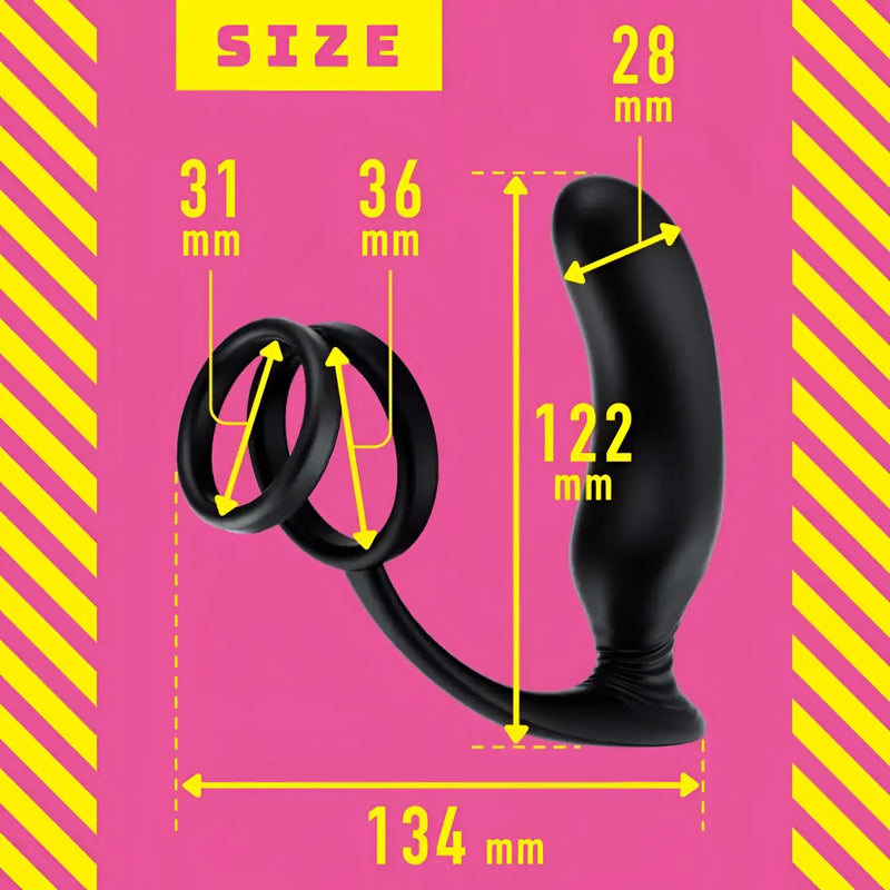 Black silicone Mesuiki Back Vibe 9W Dual Cock Ring Prostate Massager for enhanced pleasure