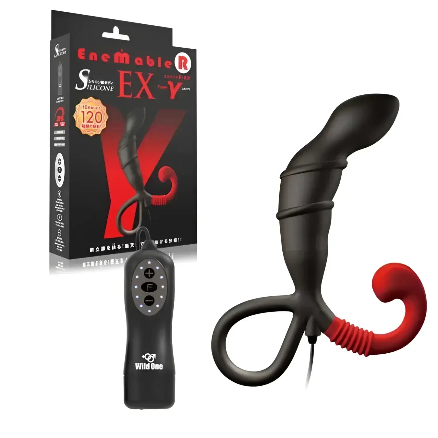 Prostate Massager Pleasure Sex Toy Black Red Silicone 156