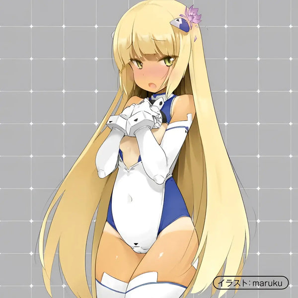 Blonde anime girl in blue and white bodysuit for Puni Ana-roid R Ultimate toy