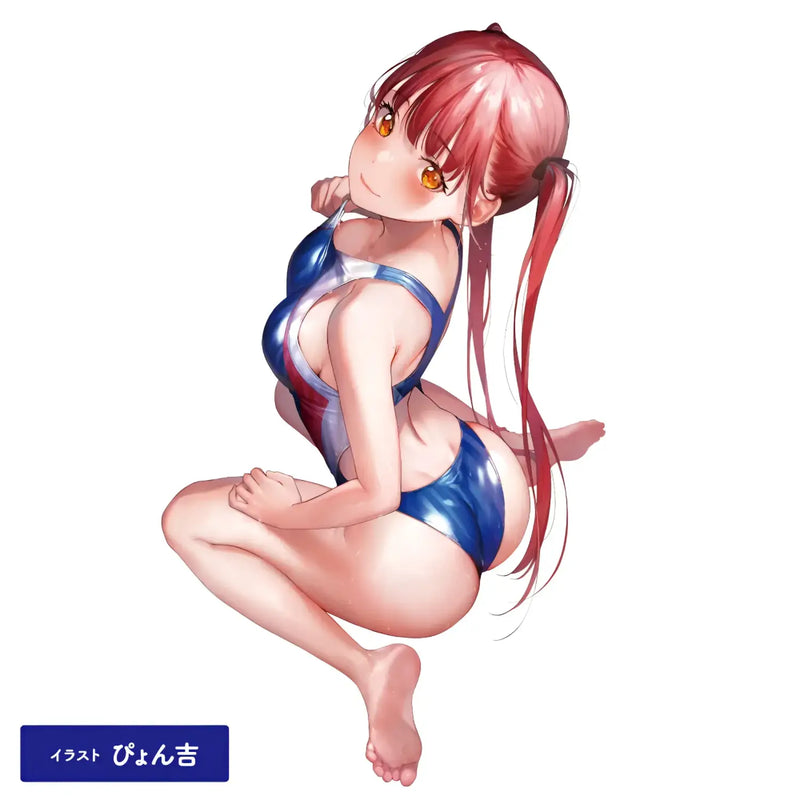 Anime girl in swimsuit promoting Next-Gen Hole Puni Virgin Mini Soft Artificial Skin Onahole