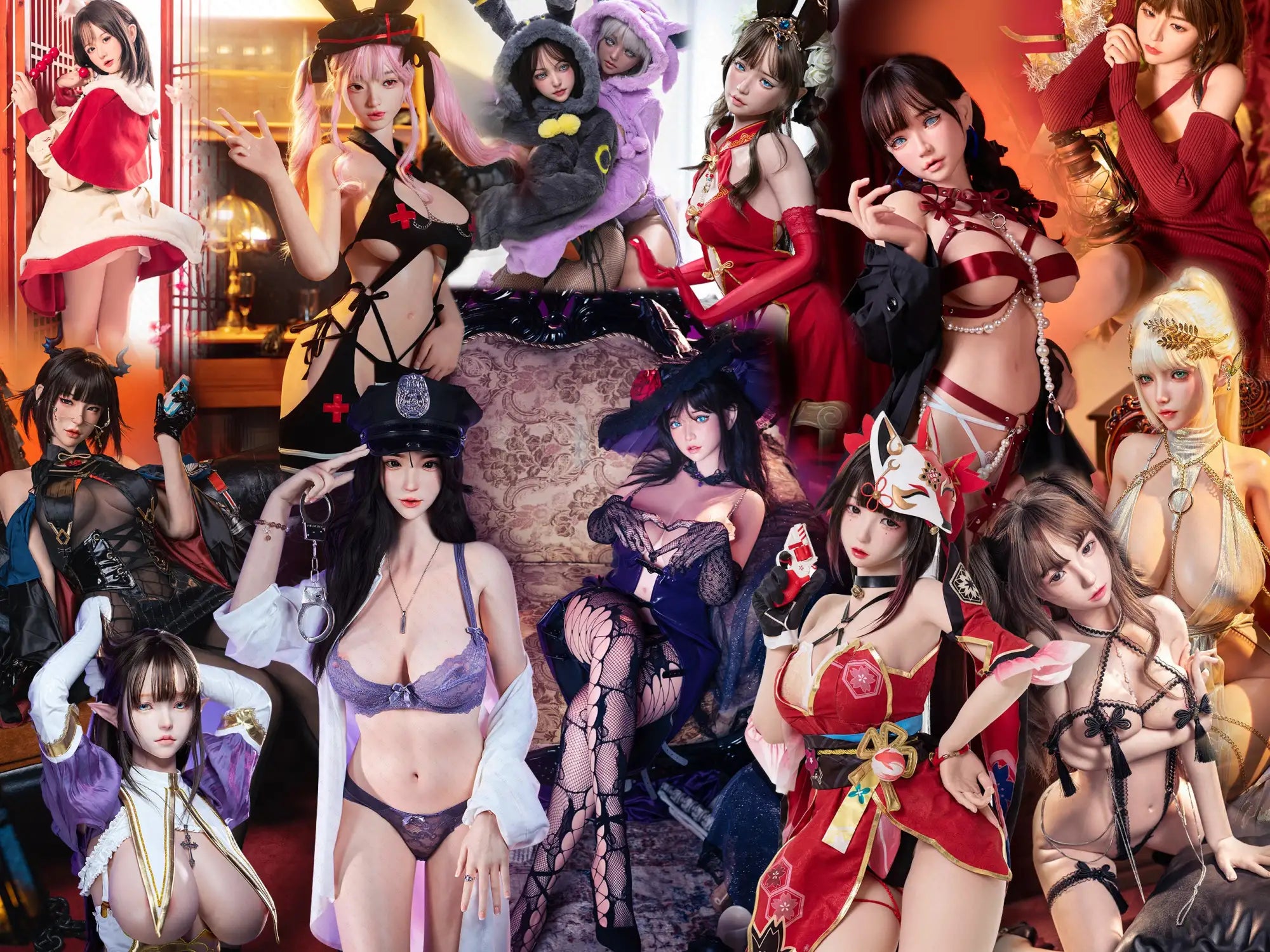 Red Black Lace Lingerie Set Floral Accents Possibly Luxury Brand