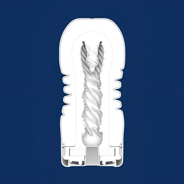 White textured TENGA PREMIUM ROLLING HEAD CUP for ultimate rolling head pleasure