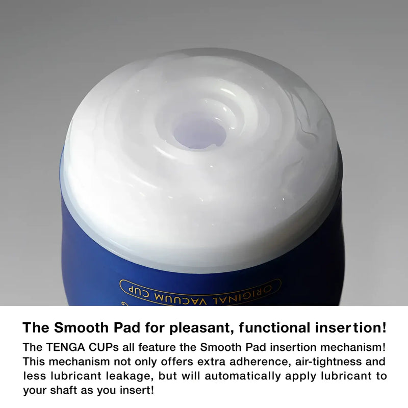 Blue and white TENGA PREMIUM ROLLING HEAD CUP with a rolling head design for ultimate pleasure