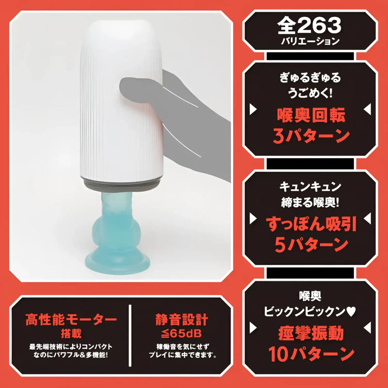 White and blue Puni Ana-roid 10 263 Deep-Throat Rotating Suction Automatic Masturbator