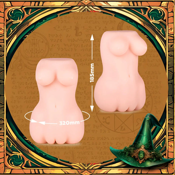 Pink silicone form in Seiraku Toys secret spellbook onahole design