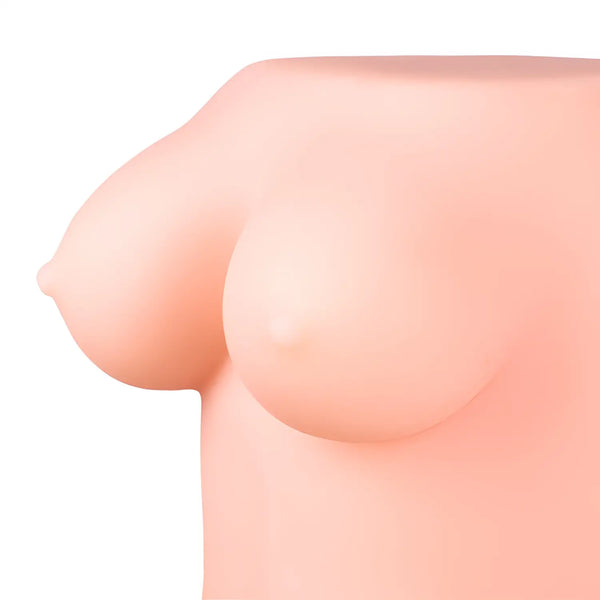 Pink silicone breast in Seiraku Toys secret spellbook onahole