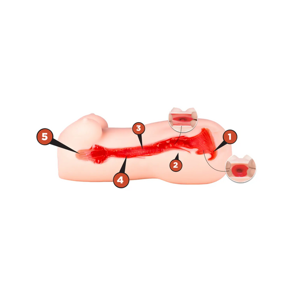 Pink Seiraku Toys secret spellbook onahole with red internal design