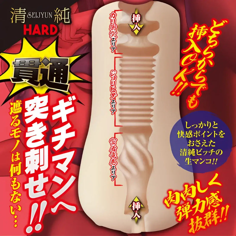 Flesh-colored Seijun Hard Onahole with internal textures for intense pleasure product features