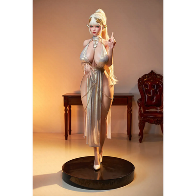 1920s blonde AITIA Leah 157cm silicone sex doll in gold dress