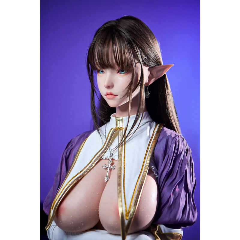 Purple and gold fantasy Aitia silicone sex doll with elf ears