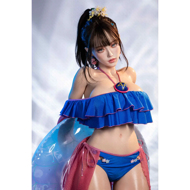 Aitia Silicone blue ruffled bikini on 155cm Nymphaea sex doll
