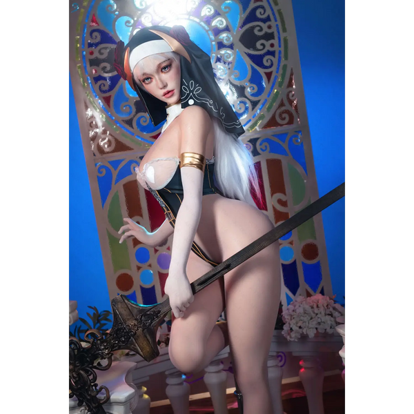 1/4 scale Aitia silicone sex doll figure of Nymphaea in black gold armor