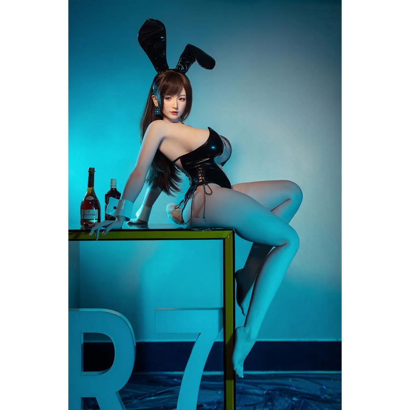 AITIA DrunkenBunny 160cm bar bunny girl silicone sex doll in black lace bunny costume