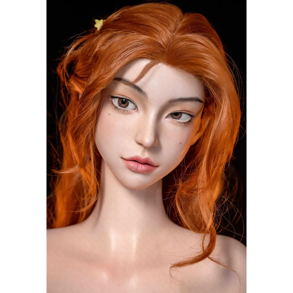 AITIA Aglaia 163cm silicone sex doll with red hair wig and yellow flower