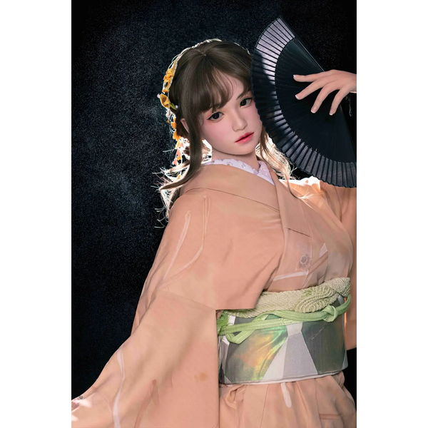 AITIA Amaterasu 162cm silicone sex doll in peach green floral kimono