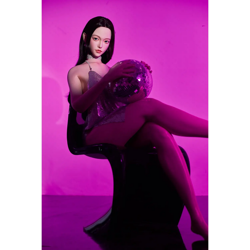 Purple glittery AITIA ShiningStar 163cm silicone sex doll with shiny ball top
