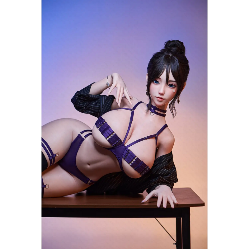 AITIA AceDominant 161cm silicone sex doll in purple lace lingerie