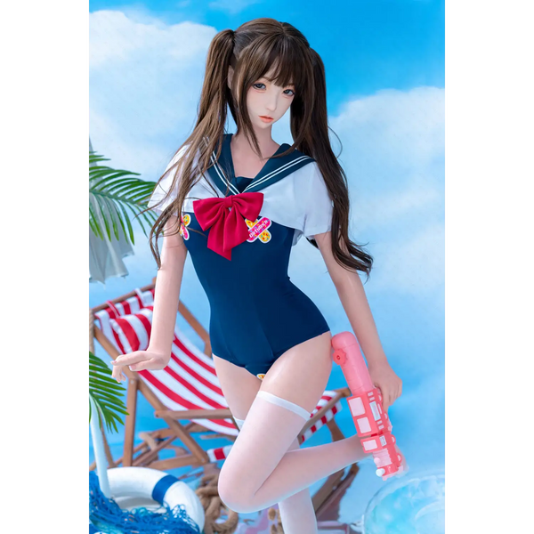 AITIA Chunmomo 159cm silicone sex doll in sailor swimsuit with red trim