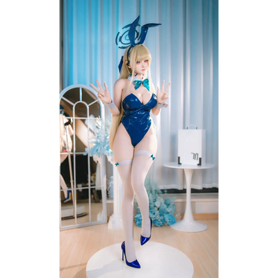 Blue patent leather swimsuit on AITIA TOKi Rabbit Girl silicone sex doll