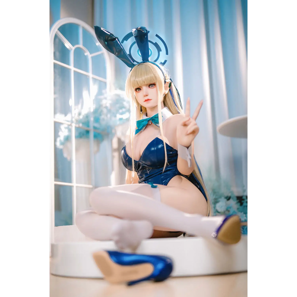 Blue bunny girl AITIA TOKi 155cm silicone sex doll figurine with bow tie