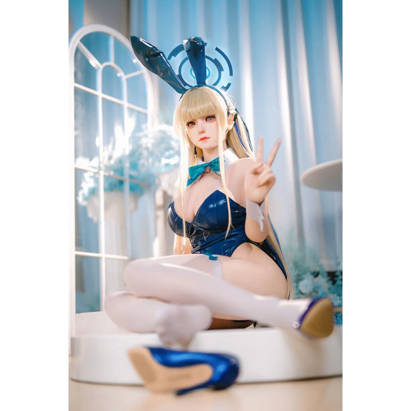 Blue bunny girl AITIA TOKi 155cm silicone sex doll figurine with bow tie