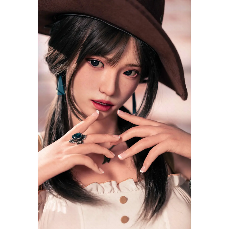 Brown witch hat with black trim on AITIA Helianthus silicone sex doll