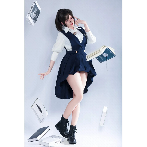 AITIA Girl superhero 162cm silicone sex doll in navy blue denim overall dress