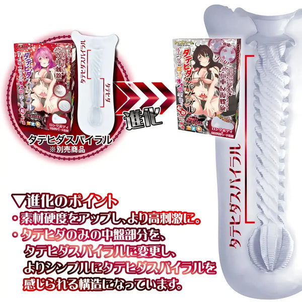 Japanese adult male masturbator packaging for TOYSHEART Spiral Succubus with spiral folds