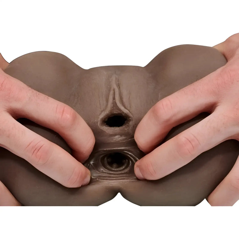 Brown silicone anal plug in Standing Ruri-nyan triple-cervix vaginal onahole