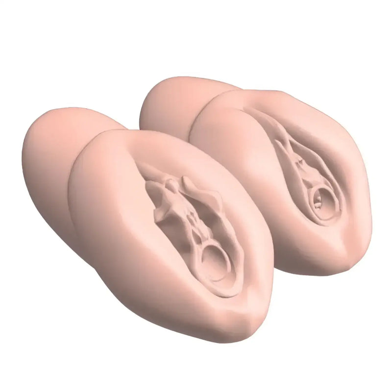 Anatomical vulva models for Submissive Maid Sisters Threesome Onahole