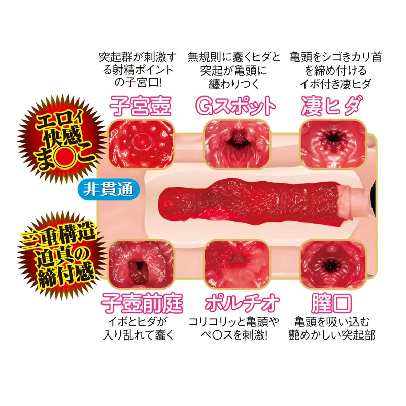 Pink and red textured Tanaka Lemon electric masturbator sex toy