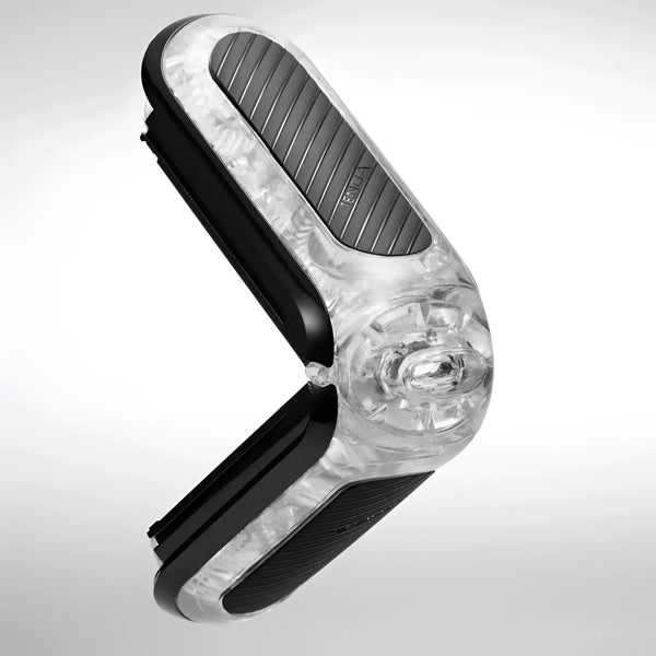 TENGA FLIP HOLE ZERO BLACK foldable clear and black hair straightener with ridged plates