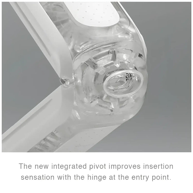 Transparent articulating joint with white frame in TENGA FLIP HOLE ZERO WHITE