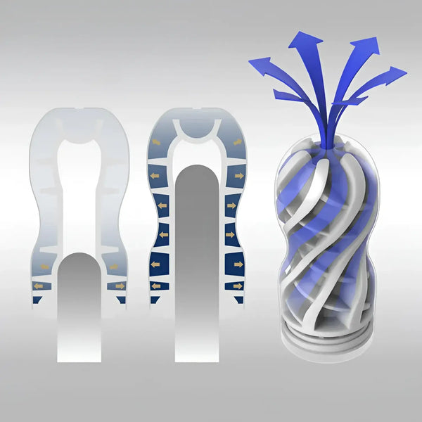 Airflow-optimized cylinder design for TENGA PREMIUM AIR FLOW CUP enhances airflow comfort
