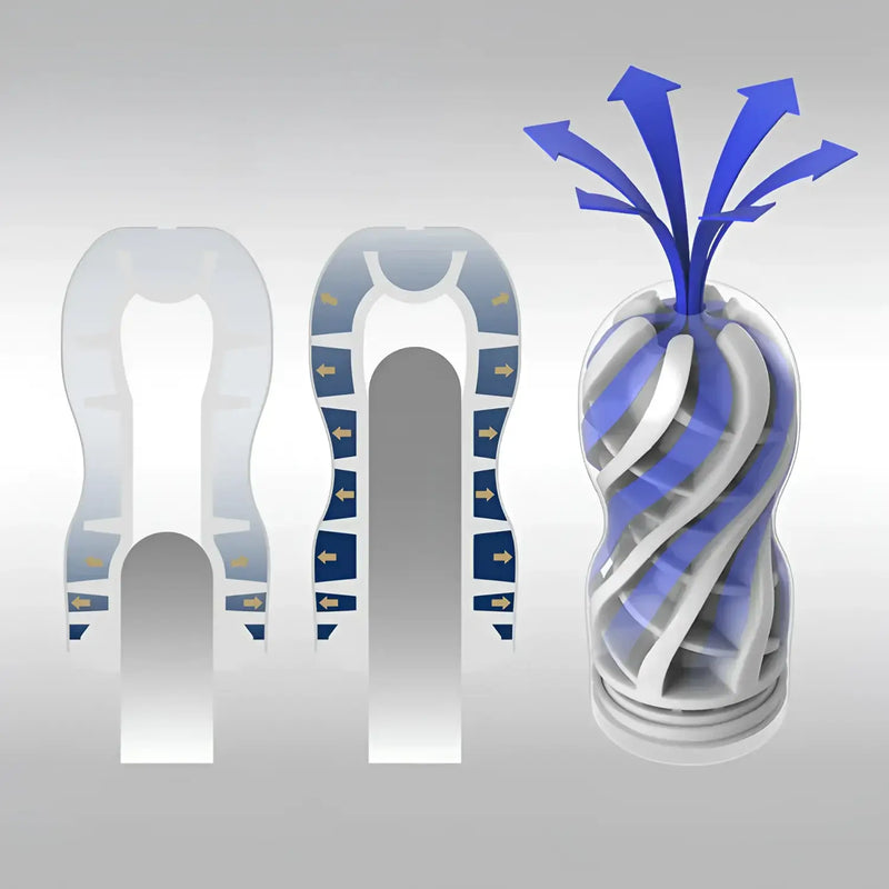 Airflow-optimized cylinder design for TENGA PREMIUM AIR FLOW CUP enhances airflow comfort