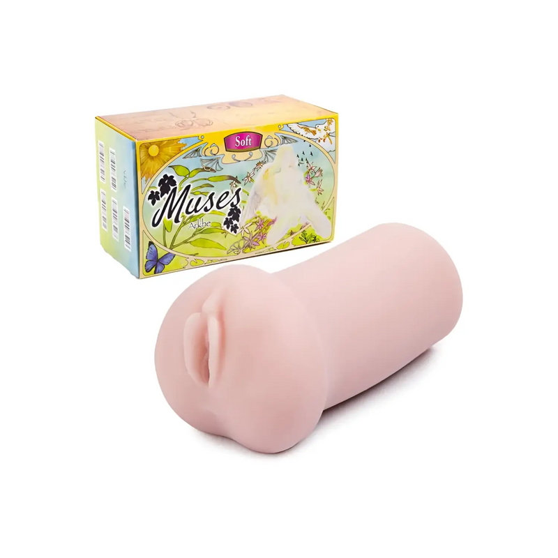 Pink TOMAX Muses Arkhe soft onahole with floral silicone cervix entrance