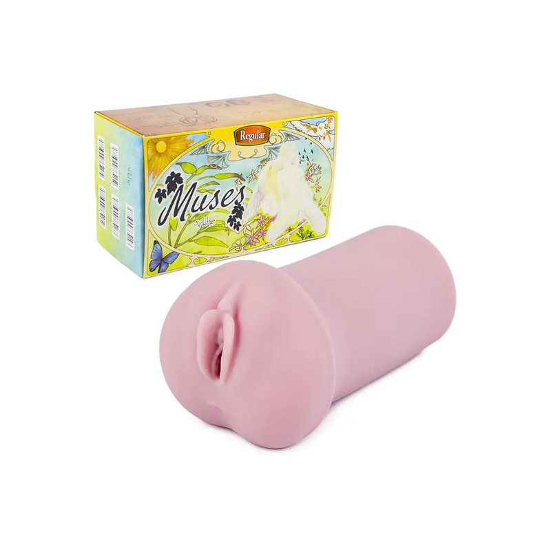Pink TOMAX Muses Arkhe onahole with floral silicone toy and tight cervical entrance