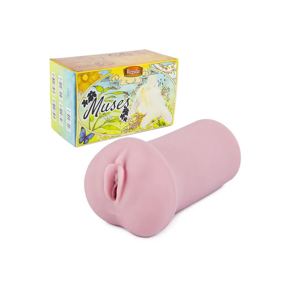 Pink TOMAX Muses Arkhe onahole with floral silicone toy and tight cervical entrance