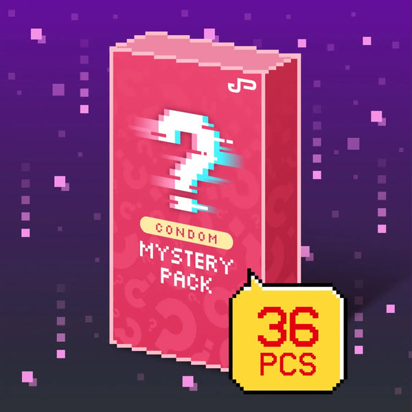 Pixelated condom mystery pack from the Ultimate Japan Condom collection, featuring Jex Glamorous Butterfly