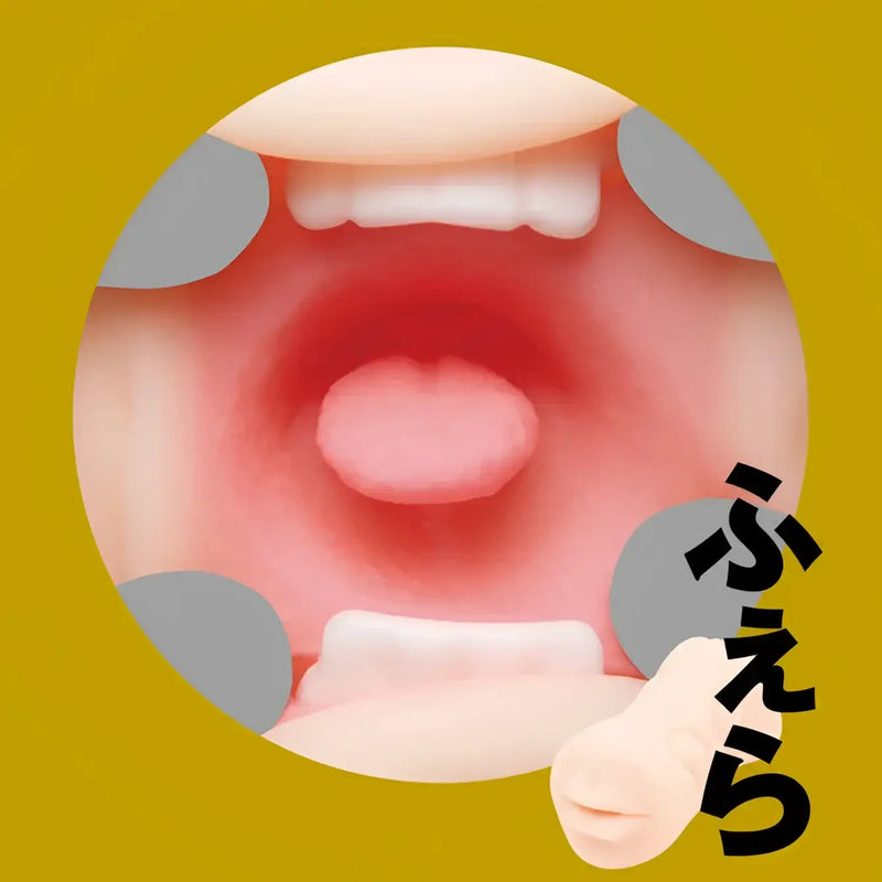 Open mouth with tongue of Japanese Real Hole Rara Anzai Meiki featuring vagina meiki style