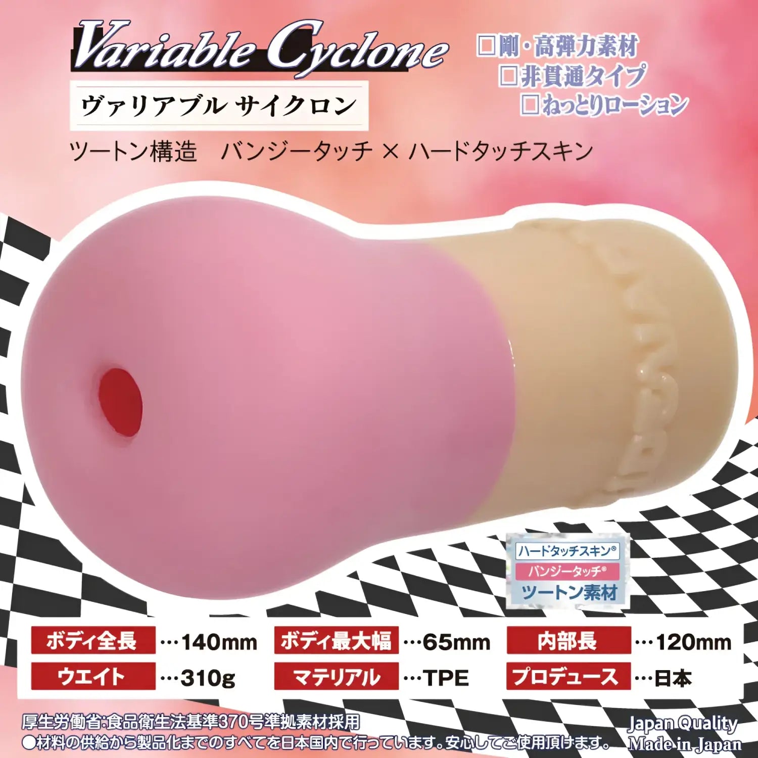 Variable Cyclone Fantasy Realm Spiral Suction Onahole Pink Beige Masturbatory 888