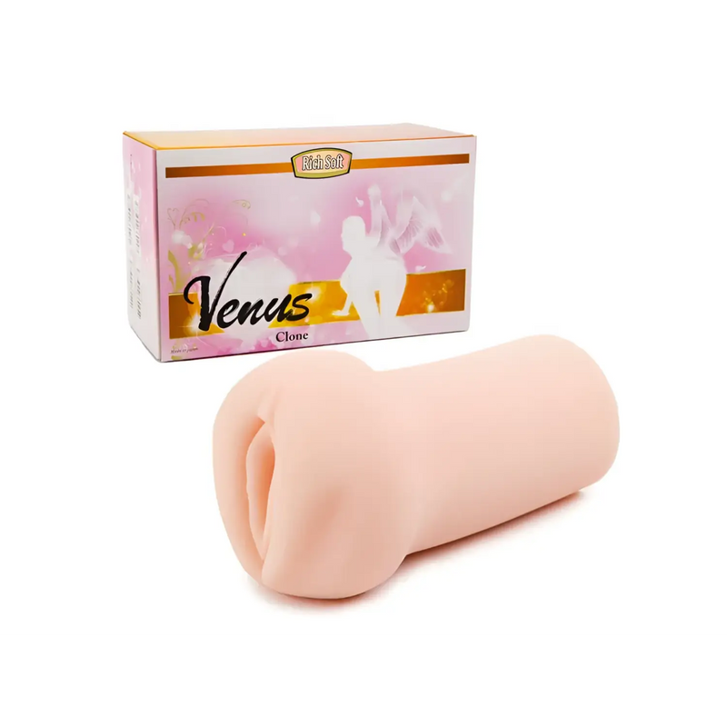Light pink TOMAX Venus Clone rolled up silicone sex toy