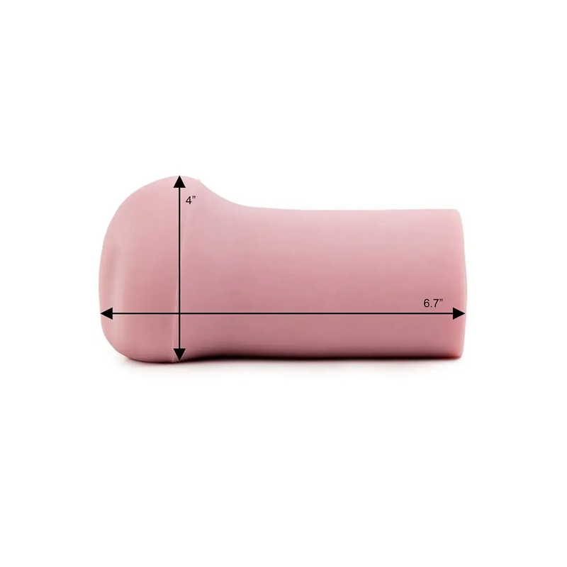 Pink TOMAX Venus Cross onahole with yoga bolster dimensions