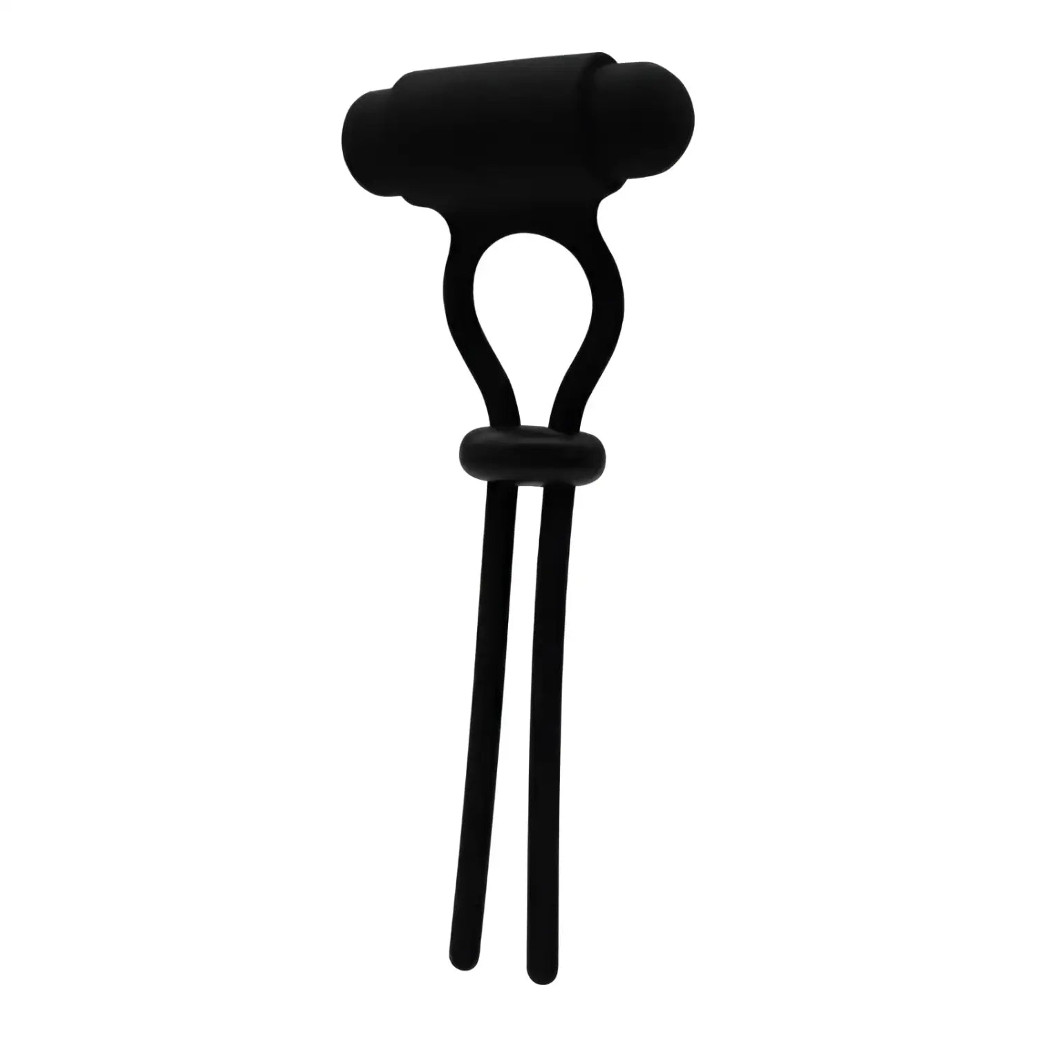 Vibrating Penis Ring King V Adjustable Tightness Black Silicone Toggle 730