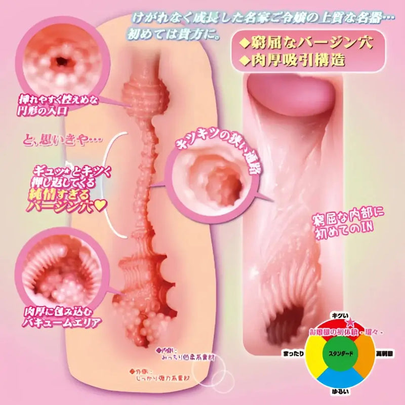 ToysHeart Ojousama Virgin Debut Ruru onahole with textured interior and elastic outer