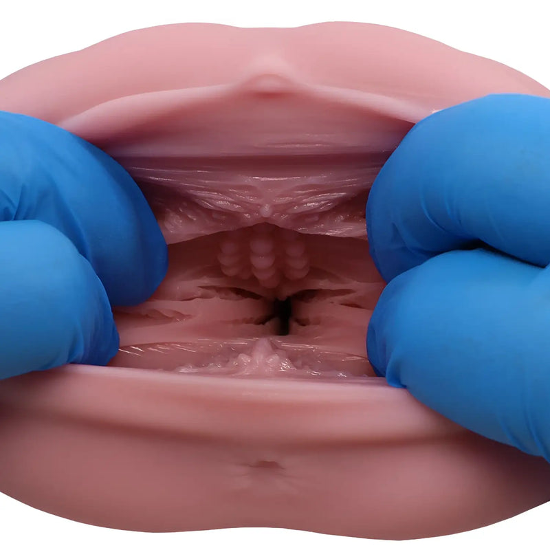 TOMAX Virgo Veritas blue latex glove with realistic mouth model