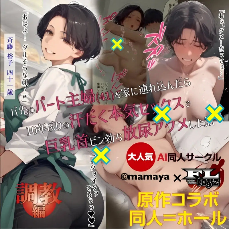 Manga Yuko Saito mature wife in pee orgasm onahole cover art